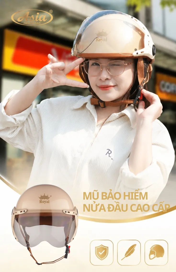 Mũ nửa đầu cao cấp lựa chọn an toàn thời trang cho người dùng hiện đại
